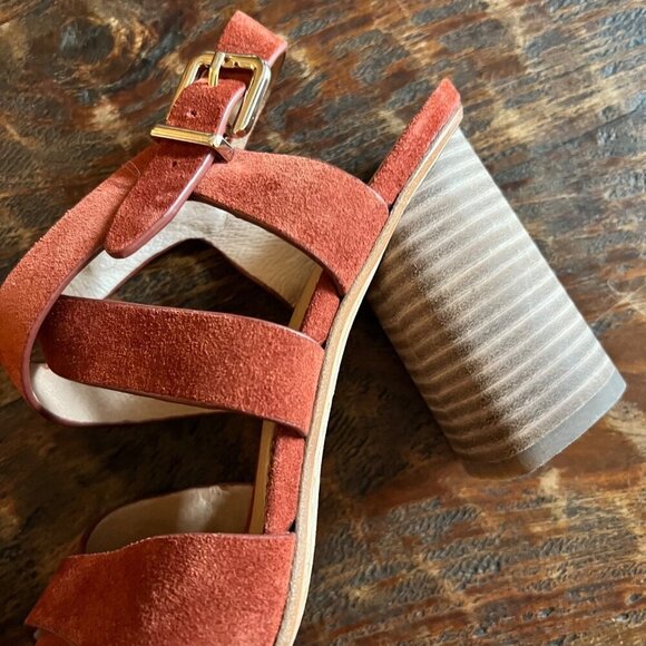 Antonio Melani Suede Strappy Block Heel Sandals Size 8.5M - Picture 2 of 9